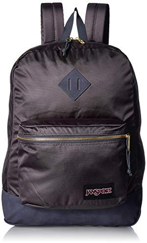 JanSport Super FX Backpack - Trendy School Pack with A Unique Textured Surface | Deep Grey Gold Premium Poly