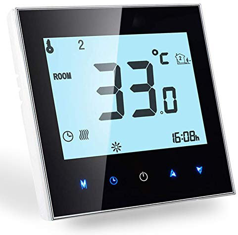 Thermostat intelligent WiFi compatible avec le thermostat d'ambiance Alexa Google Home - Wireless pour le chauffage électrique régulateur de température programmable à écran tactile LCD 16A