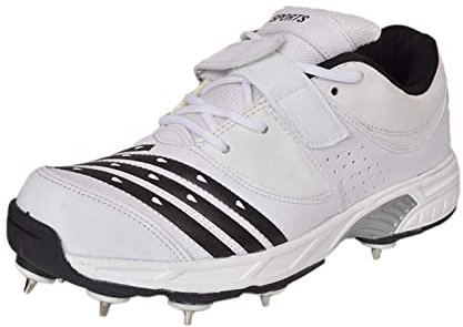 HITMAX Sport cs.765 - Scarpe da cricket in metallo per uomo (bianco) | Durevole, bianco, 39.5 EU