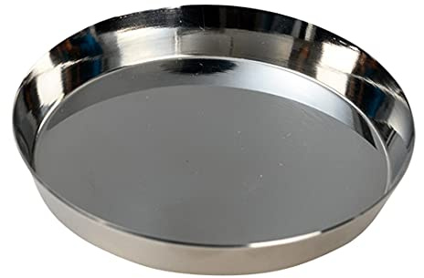 NKlaus Untersetzer für Kerzen Edelstahl, poliert, Silber, 8cm, 1 Stück | Höhe: 1,5cm; 9 cm; 1,5 cm; 8 cm; kerzenhalter edelstahl oval; 8cm teller edelstahl