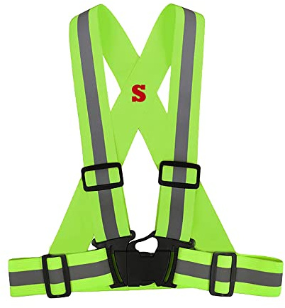 IDOU Kids Reflective Safety Vest | Lightweight,Adjustable & Elastic | Hi Vis Running Gear for Cycling,Jogging,Walking,Motorcycle,Outdoor Work/Strap