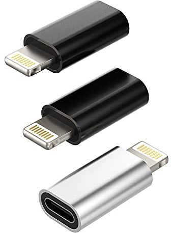 Adattatore da Lightning a USB C (3 confezioni) cavo di ricarica da spina di tipo C dado a Lightning maschio set di cavi di alimentazione accessori per iPhone 14 13 12 11 Pro Max Mini 7 8 Plus per iPad