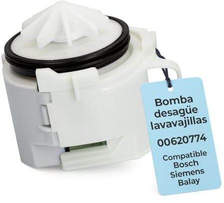 RECAMBIOS DREYMA Bomba Desague Lavavajillas COPRECI BLP3 01/003 00620774 54V 55Hz Compatible Bosch Siemens Balay Neff Constructa Küppersbusch Montaje Bayoneta Rotor Centrifugo Junta O Ring