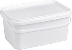 Nipter Eimer mit Deckel 3l, Eimer rechteckig, Plastikeimer weiß, lebensmittelecht, 3 Stück