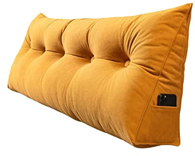 Großen Dreieckigen Kissen, Couchkissen Rückenlehne Bett Lesekissen Für Bett Und Sofa Keilkissen Wandkissen Groß Rueckenkissen Mit Abnehmbarem Deckel (Color : Orange, Size : 180cm)