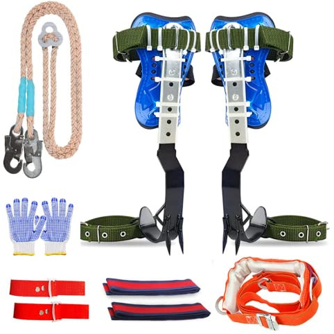 RANLOVE Tree Climbing Spikes Set, Adjustable 304 Stainless Steel Spikes with Non-Slip Pedals, 2-Gear Design