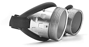 Baric Occhiali protettivi rotondi in stile retrò con livello di protezione DIN 14 lenti a specchio Ø 50 mm