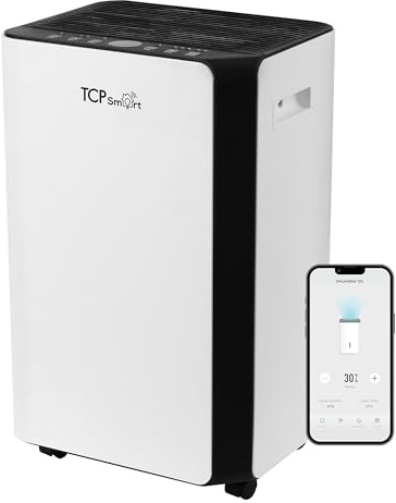 TCP Smart Dehumidifier 20L/Day, WiFi & App Control, 4L Tank, Removes Damp, Mould & Condensation, Works with Alexa, Google Home, Siri, 3 Modes, Continuous Drain, Smart Compressor