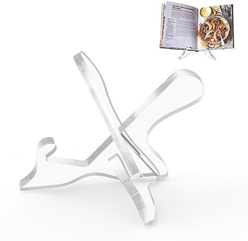 UBTKEY Kochbuchständer aus Acryl, Kochbuchhalter, Rezeptbuchhalter, Kochbuchständer für Küchentheke, multifunktionaler Präsentationsständer für Rezeptbuch, Teller, Tablet, Geschenke für Mutter, Oma