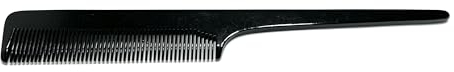 Swedish Crown Stielkamm Lockenkamm 20 cm handgemacht gesägt Cellulose-Acetat schwarz gleichmäßige normale Zahnung zum Entwirren (601 CA)