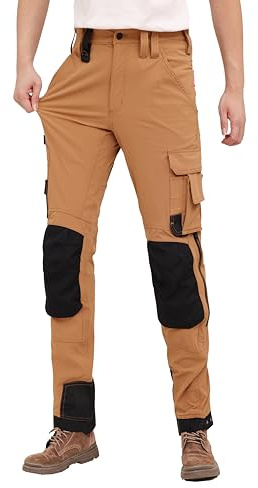 WORK IDEA Herren Slim-Fit Stretch Arbeitshose: Kritische Stoffbereiche aus Cordura – strapazierfähige Eleganz für höchste Ansprüche.