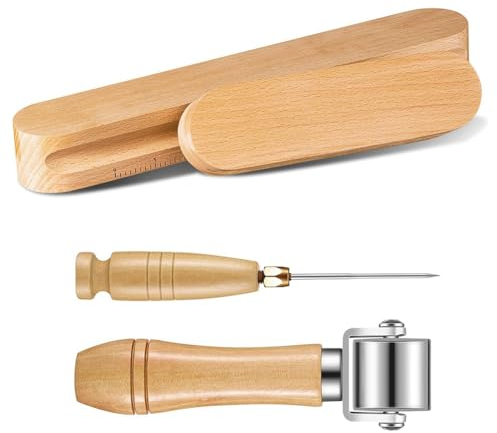 iFutniew Schneidernahtroller und Presswerkzeug zum Nähen, Quilten, Buchenholz, Nähen, Quilten, Werkzeug-Set, einfache Installation, einfach zu bedienen, 4 Stück