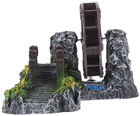 POPETPOP Windmill Water Wheel Oxygen Pump for Fish Tank Simulation Bridge Decor Craft Model for Bonsai Ornament and Garden Decor Micro-landscape Scene Layout Model