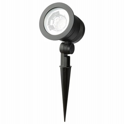 Four Seasons Courtyard Fusion Wired Low-Voltage LED Spotlight, Metal Outdoor Patio Lawn Landscape Ground Stake Light with Adjustable Head, 1000 Lumens, Black