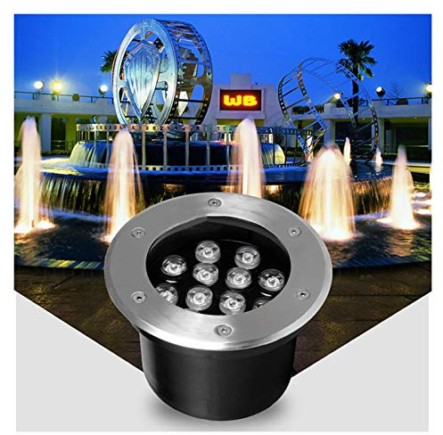 MIKOTR Faretto Subacqueo Incasso Inossidabile IP68 100% Impermeabile 12V Tensione di Sicurezza All'aperto Giardino Piscina Fontana Giardino Roccioso Sott'Acqua Illuminazione(Bianco Caldo 3000K,9W)