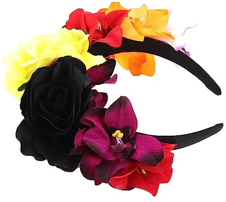 FRCOLOR Blumenband Halloween Blumenhaarband Tag Der Toten Stirnband Für Partykostüme