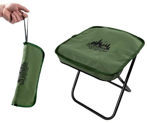 Pasdrucn Klapphocke XL Faltbar,klappstuhl Camping, Faltstuhl, Campinghocker Klappbar, Campingstühle, Campinghocker Faltbar Ultraleicht, Fußhocker Outdoor, Falthocker Fußhocker Klein (Grün)