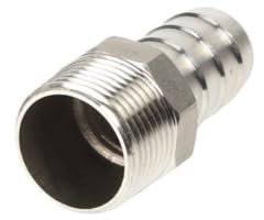 YJQHODY 1 Stück silberner Schlauchadapter mit Außengewinde, Edelstahl-Rohrverschraubung mit BSP-Außengewinde, SS304-Schlauchverbinder mit Widerhaken(16MM*1/2INCH)