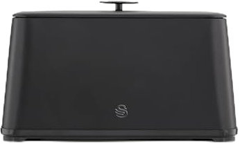 Swan SWKA18520BLKN Stealth Bread Bin, 16L Capacity, Simple Pull Lid, Black