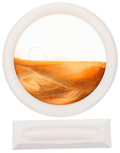 FUNNETOYU Ornement De Sable En Mouvement 3d Décor De Table Bureau 5 Pouces Cadre Blanc Art Fluide Apaisant Présent Maison Bureau