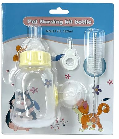 Kitty Bottle 120ml Pet Bottle with Silicone Nipple and Transparent Scale Mini Bottle Tethaton Newborn Puppies Rabbits Small Animals Tool