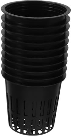 UKCOCO 10 Pezzi cesto per coltivazione fuori suolo rete culturale accessori per la semina in campo pannello di drenaggio per piante da giardino vasi a rete plastica Nero