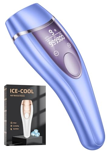 Deplite 21J Epilatore Luce Pulsata con Funzione di Raffreddamento, Epilatore Laser indolore per Donna e Uomo, 9 Livelli di Energia, 999,900 Flashes Luce Pulsata IPL per, Corpo, Ascelle, Bikini
