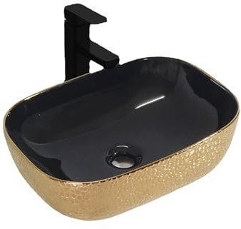 MYUYEE Lavandino da Bagno in Ceramica lavabo da appoggio lavabo Singolo lavabo Artistico lavabo da appoggio lavabo da appoggio per Bagno..Un Colore - 465x330x140mm