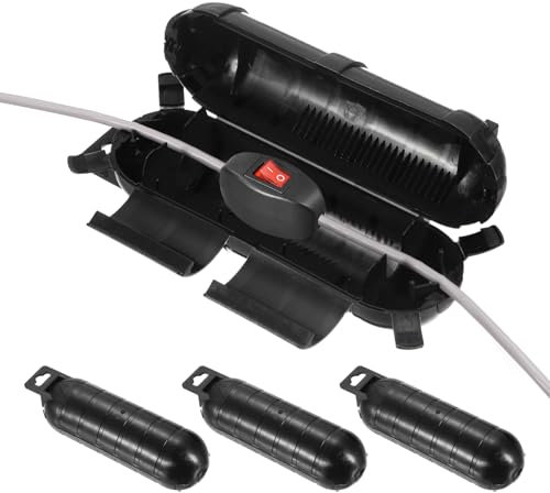 sourcing map Lot de 3 cache-câbles pour l'extérieur, étanche IP44, boîtier de connexion électrique, protection pour prise de courant, lumière de Noël, noir
