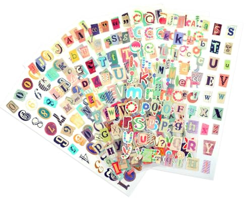 Mabor 12 Sheets Alphabet Stickers, Colorful PVC Letter Stickers Number for Scrapbooking, DIY Crafts, Journals, Cards, Laptop, Water Bottle Decoration – Self-Adhesive & Easy to Use