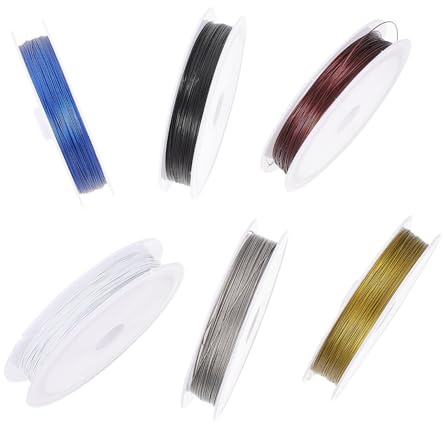 AKOOSY 6 st flexibel koppartråd för smycken, kabel för armband, halsband och pärlor, DIY smyckestråd för hantverk och hängen
