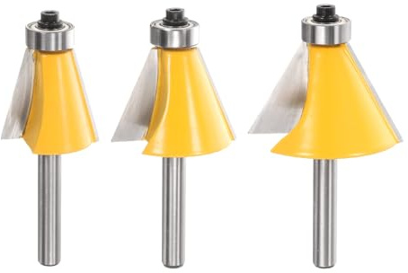 QUARKZMAN 3 Stück Fasenfräser-Set 1/2 Zoll Schaft 15 22.5 30 Grad Schneidwinkel Carbide Holzfräser Für Holzbearbeitung