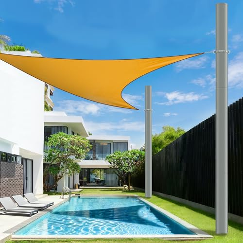 Kaitenv 3,6 M Sonnensegel Mast, ⌀60mm Höhenverst pfosten inkl. D-Ring, 2er | für Terrasse, Garten, Pool, Sonnensegel pfosten ⌀60x3mm, rostfrei, wetterfest, verst. Stahlrohr, schnell montiert