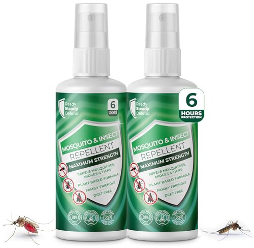 Mosquito & Insect Repellent Spray Twin Pack (2 x 100ml) | High-Strength 30% Citriodiol Formula | DEET-Free Protection Against Mosquitoes, Midges & Biting Insects | Up to 6 Hours Defence