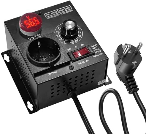 Drehzahlregler 230V Motor Spannungsregler: Frequenzumrichter 230V, Drehzahlregler AC 9A 4000W, Voltage Regulator für Temperatursteuerung, EU-Stecker