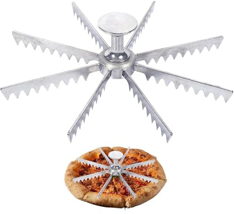 Pie Marker, Whole Pie Cutter, Pie Cutter 5/6/7/8/9/10/12 Slice Pie and Cake Marker Aluminum Alloy and Portion Divider, Pie Pan Divider Insert, Pie Separator Cutter Baking Tools (Silver-8 Slice)