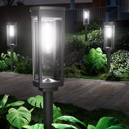 TRANSGUANG Solarlampen für Außen, 8 Stücke Solarleuchten IP65 Wasserdicht | Superhell 3000k Kaltweiß Gartenleuchten Solar, Auto-Ein/Aus LED Gartenbeleuchtung Solar für Außen Rasen Hof Pfad Gehweg Deko