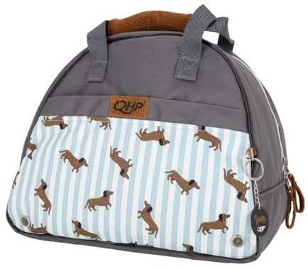 netproshop Reithelmtasche Stable Buddy mit Dachshund Druck und Dackel-Anhänger mit Handgriffen ca. 35x25x25 cm, Farbe:Dachshund