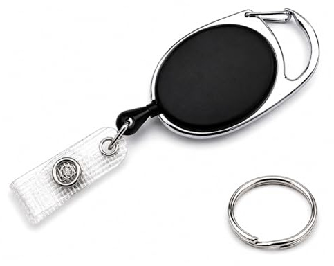 1x Patentiert Ausweisjojo Jojo Zipper Kartenhalter Ausweishalter reißfester POWERCORD Schnur Schlaufenclip