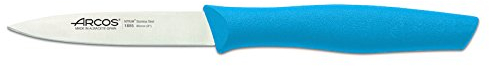 Arcos Serie Nova Caja 36 uds Cuchillo Mondador, Hoja de Acero Inoxidable de 85 mm, Mango de Polipropileno Color azul (36 UDS)