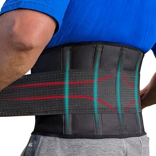 NeoHealth Plus Size Lower Back Brace 5XL - The Most Effective Back Pain Relief for Men & Women, Adjustable Lumbar Support Belt for Injury Prevention, Sciatica, Scoliosis, Herniated Disc
