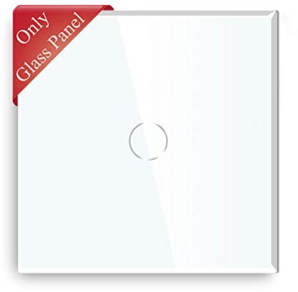 BSEED Interruptor de luz táctil panel de vidrio de cristal panel de vidrio para interruptor de luz de pared 1 Gang Blanco 86 mm