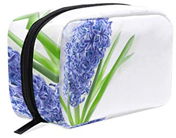 AJINGA Belle jacinthe Fleur Printemps Parfum Cosmétique Trousse de Toilette Sac de Voyage Dames Carré Maquillage Pinceaux Sac