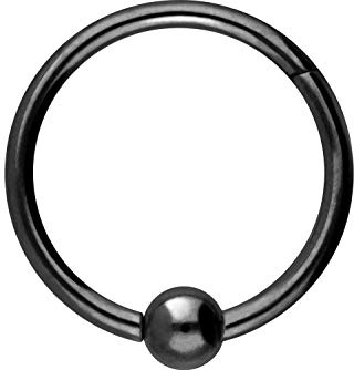 PIERCINGLINE Titan Segmentring Clicker | mit Kugel | Piercing Ring Septum Ohr Tragus Helix | Farb & Größenauswahl