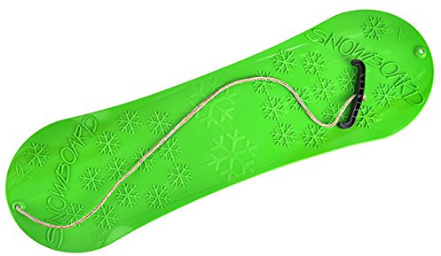 Snowboard FÜR Kinder Schlitten Board 72cm Kunststoff mit Seilgriff Plastik (Grün)