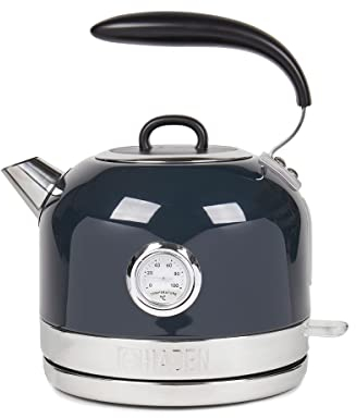 Haden Jersey Blue Electric Kette - 1.5l Capacity, 3000w Rapid Boil Kettle, 360° Swivel Base, Ergonomic Handle, Bpa-free Stainless Steel Kettle - Temperature Gauge