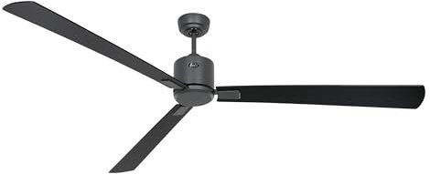 CasaFan Energiespar Deckenventilator Eco Neo III 180 cm Basaltgrau Flügel Schwarz/Teak mit Fernbedienung