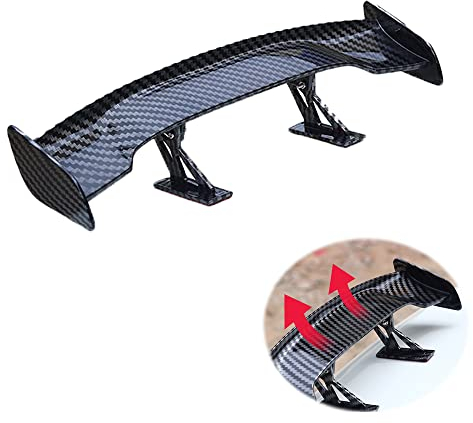 luou Mini Aileron de Voiture,Mini Aile arrière de Voiture en Fibre de Carbone Aile de Becquet de Voiture arrière d'ABS,Mini Aile Arrière de Voiture de Sport,pour Stabilité de Véhicule, Noir