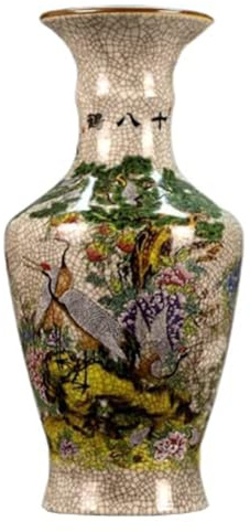 Handgefertigte Keramikvase, Vintage-Stil, chinesischer Stil, Glatte Oberfläche, Heimdekoration für Thanksgiving, Geburtstag, Rot