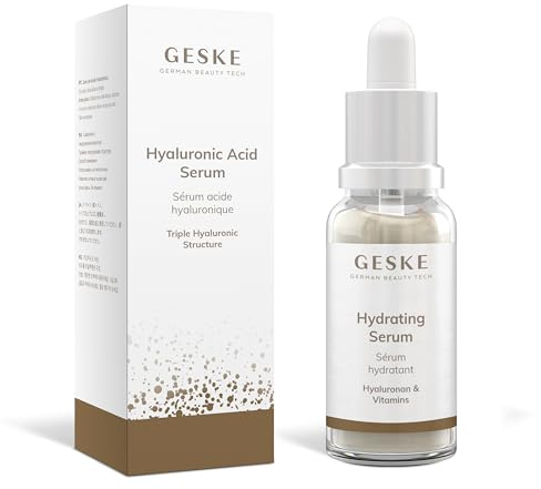 GESKE Hyaluronic Acid Serum | Gegen trockene Haut | Vegane Formel | Gesichtspflege Hyaluron Säure mit Dreifachstruktur | Anti Aging Serum | Ergänzt GESKE SmartAppGuided™ Devices